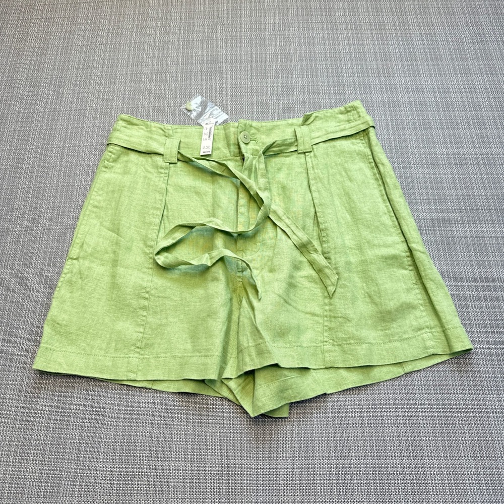 New Madewell Coastal Green‎ Linen Wrap Skort size 4 Preppy Summer Euro Preppy